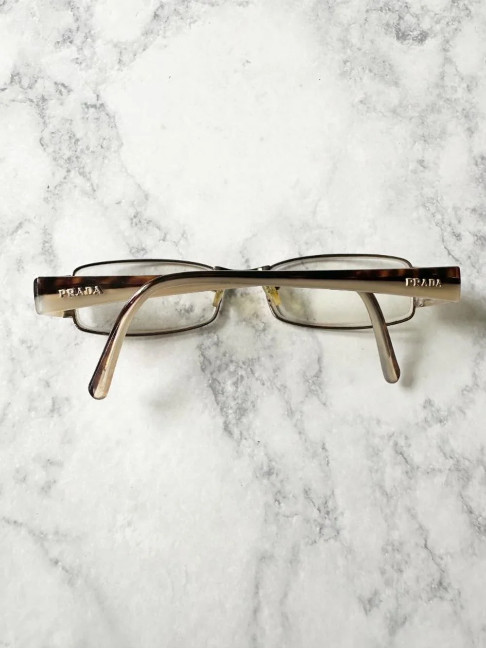 Prada Vintage Tortoise Cream Eyeglasses